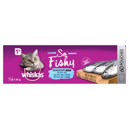WHISKAS® So Meaty Adult Wet Cat Food Ocean Delights in Loaf 60 x 85g Pouches image