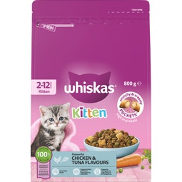 WHISKAS Kitten Dry Cat Food Chicken & Tuna Bag 800g image