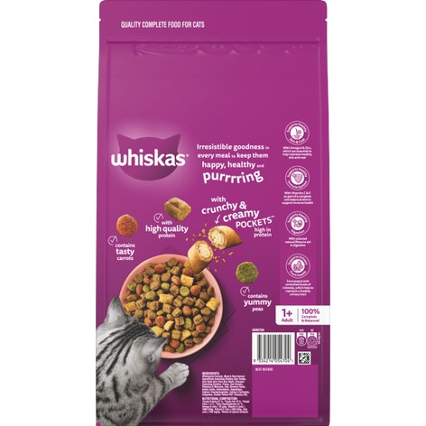 WHISKAS® 1+ Years Adult Dry Cat Food with Sardine & Prawn Flavours Bag 1.8kg 2