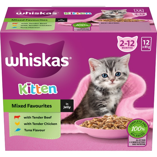 Whiskas Kitten Mixed Favourites in Jelly 12x85g pouches