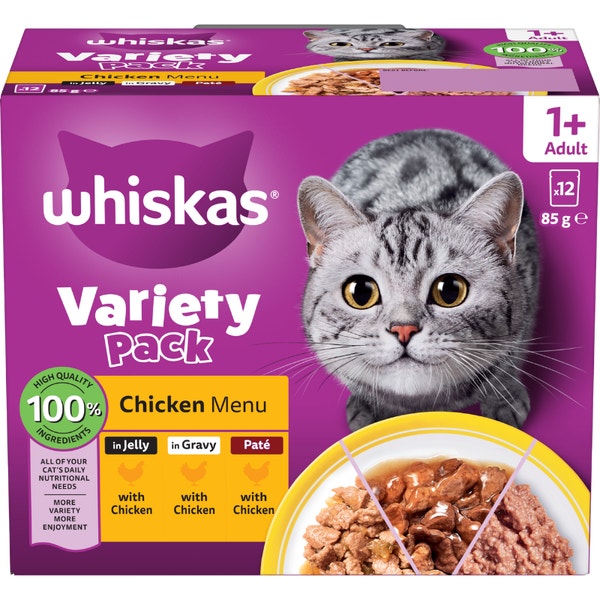 whiskas variety pack chicken menu