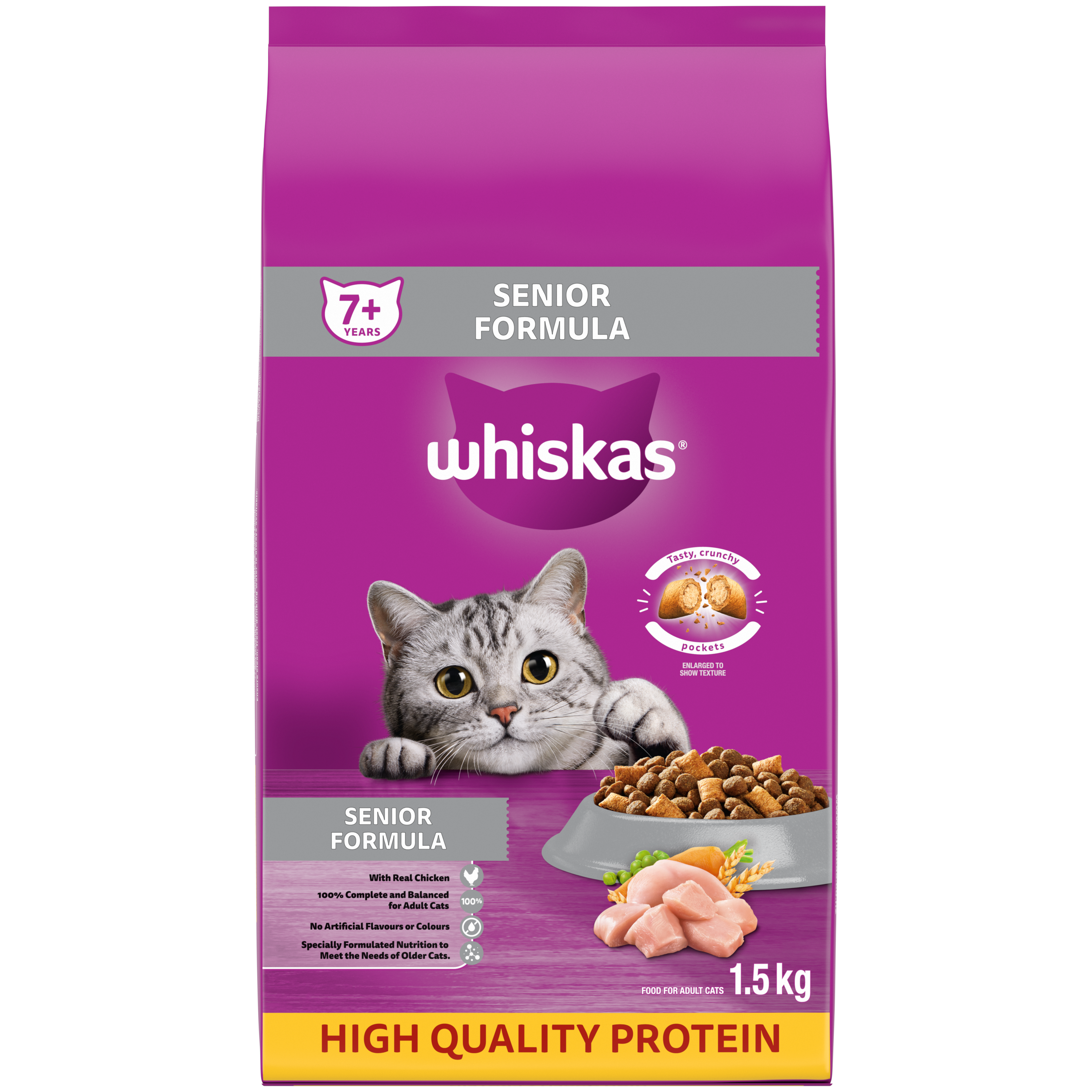 Whiskas senior dry cat food discount